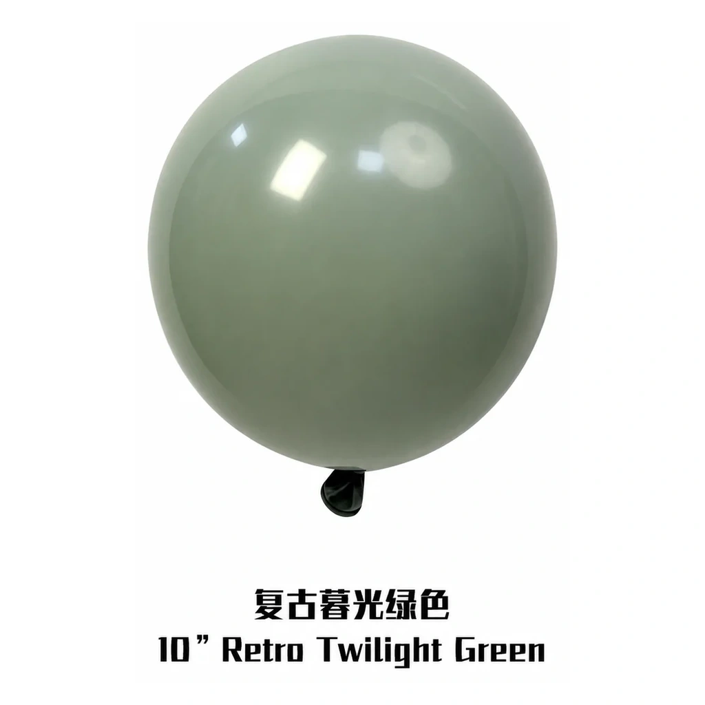 10 inch retro balloon in twilight green latex balloon