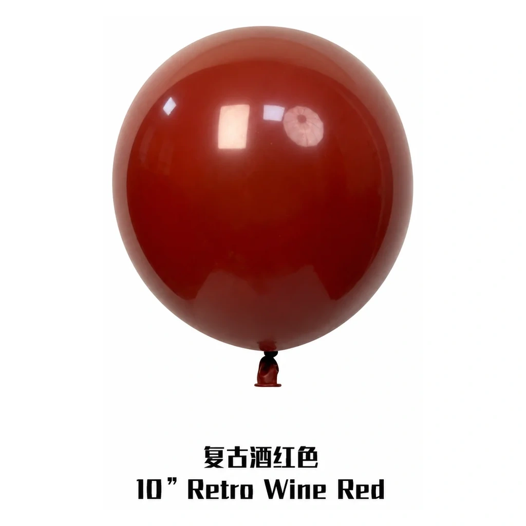 10 inch retro balloon in wine red latex balloon